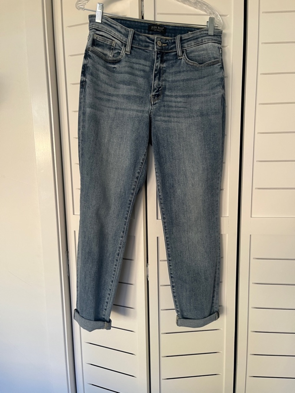 NWOT Judy Blue Addison Mid Rise Classic Cuffed Boyfriend Jeans Sz 7/28 - Picture 9 of 13